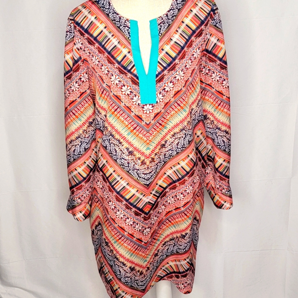 ANTONIO MELANI Abstract Shift Dress Size 12. #253